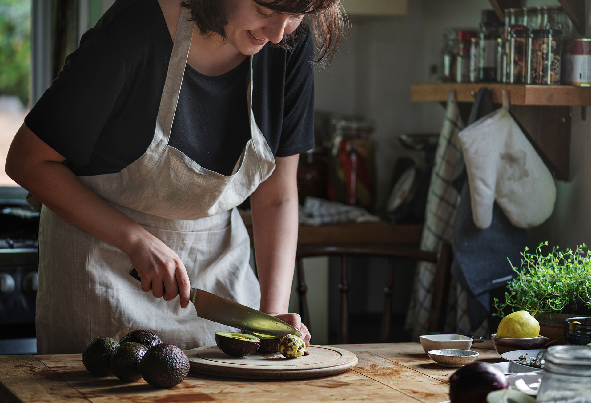Woman preparing dinner in the kitchen